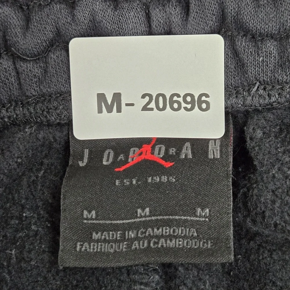 Jordan Men Pants‎ M Black Embroidered Jogger Y2K Fleece  Logo Jumpman